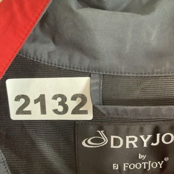 FootJoy DryJoys Red Short Sleeve 1/2 Zip Rain Windbreaker Jacket Men Size Large - Picture 5 of 11